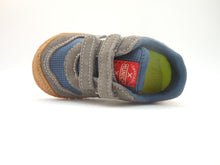 Carica l&#39;immagine nel visualizzatore di Gallery, Primi passi bambino-Baby goal-suede grigio e blu-suola morbida e rinforzata | Munich

