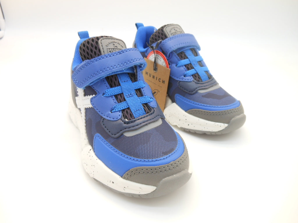 Sneakers bambino-blu-comoda con velcro | Munich
