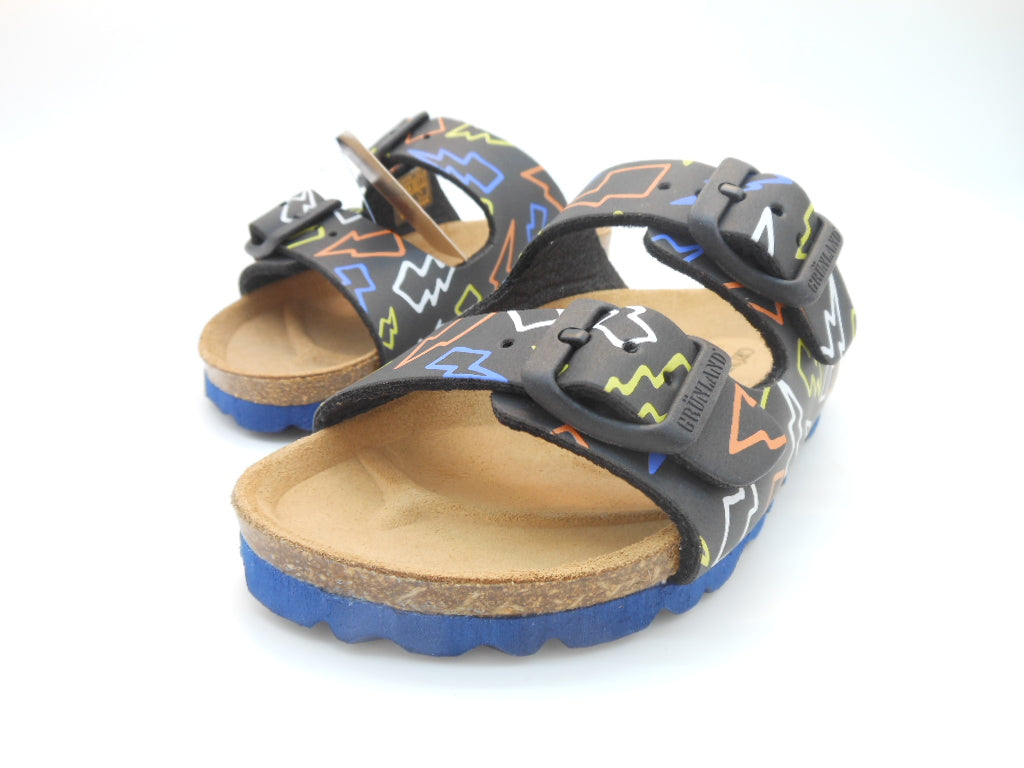 Sandalo bambino-doppia fascia-plantare in vera pelle-anatomico | Grunland Junior