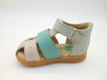 Carica l&#39;immagine nel visualizzatore di Gallery, Sandalo Kick Bazar bambini-gabbietta-primi passi-pelle-multicolor-doppio velcro | Kichers
