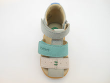 Carica l&#39;immagine nel visualizzatore di Gallery, Sandalo Kick Bazar bambini-gabbietta-primi passi-pelle-multicolor-doppio velcro | Kichers

