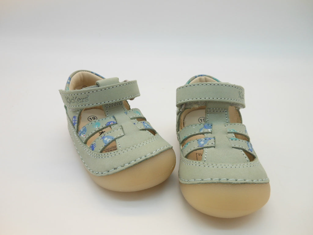 Sandali bambino-gabbietta-vera pelle-primi passi-velcro | Kickers