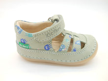 Carica l&#39;immagine nel visualizzatore di Gallery, Sandali bambino-gabbietta-vera pelle-primi passi-velcro | Kickers
