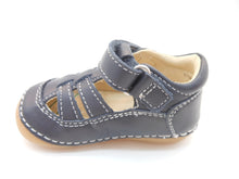 Carica l&#39;immagine nel visualizzatore di Gallery, Sandalo bebè-gabbietta-vera pelle-primi passi-velcro-blu | Kickers
