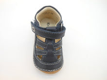 Carica l&#39;immagine nel visualizzatore di Gallery, Sandalo bebè-gabbietta-vera pelle-primi passi-velcro-blu | Kickers
