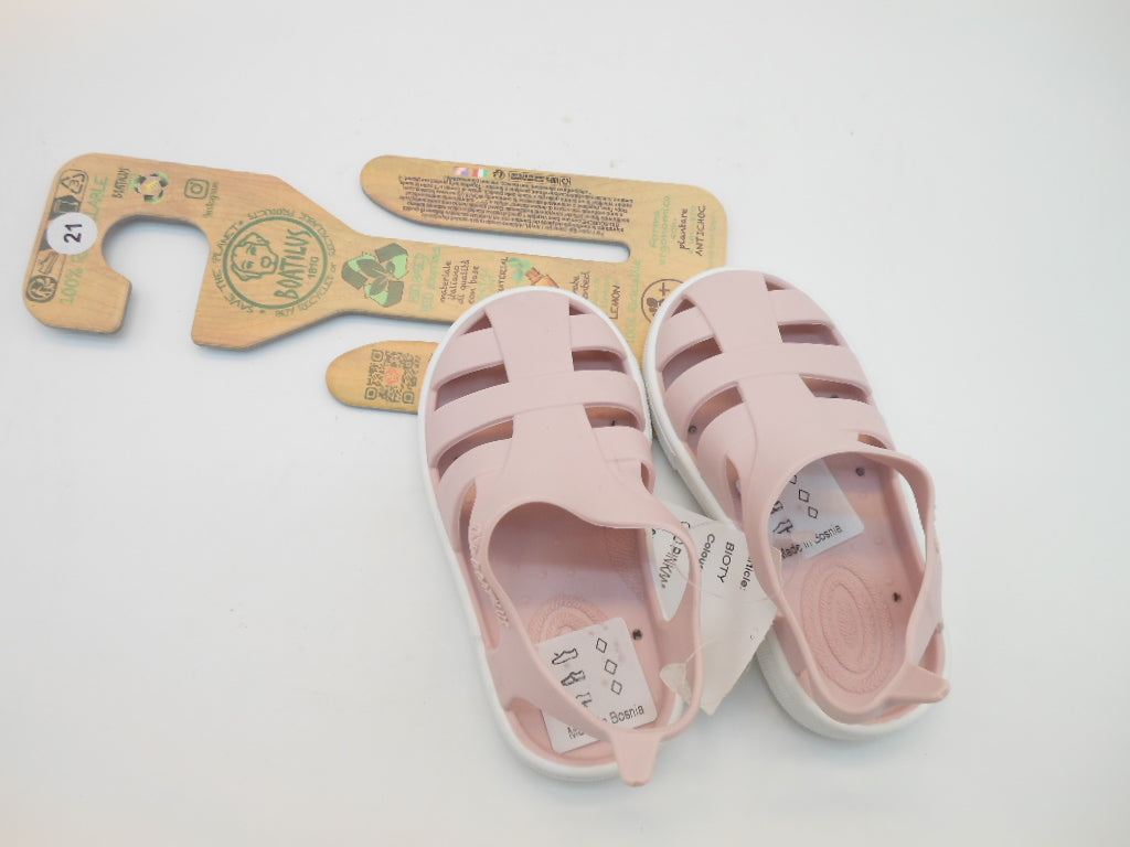 Sandalo bambini in gomma rosa/bianco-ragnetto-plantare anatomico | Boatilus