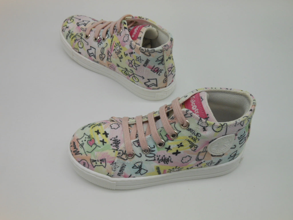 Sneakers primi passi Falcotto-bimba-tessuto naturale