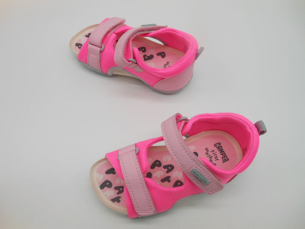 Sandalo primi passi bimba Camper,nylon rosa,