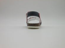 Carica l&#39;immagine nel visualizzatore di Gallery, Sandalo primi passi bambino-pelle-blu-bianco-rosso-Bionaturakids | alberodellescarpe.it
