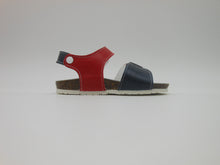 Carica l&#39;immagine nel visualizzatore di Gallery, Sandalo primi passi bambino-pelle-blu-bianco-rosso-Bionaturakids | alberodellescarpe.it
