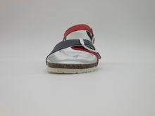 Carica l&#39;immagine nel visualizzatore di Gallery, Sandalo primi passi bambino-pelle-blu-bianco-rosso-Bionaturakids | alberodellescarpe.it
