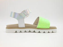 Carica l&#39;immagine nel visualizzatore di Gallery, Sandalo bambina-ecopelle-verde argento-made in Italy | Shoeb76
