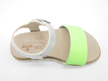 Carica l&#39;immagine nel visualizzatore di Gallery, Sandalo bambina-ecopelle-verde argento-made in Italy | Shoeb76
