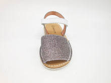 Carica l&#39;immagine nel visualizzatore di Gallery, Sandalo minorchino-bambina-glitter multicolor-pelle-made in Italy | shoeb76
