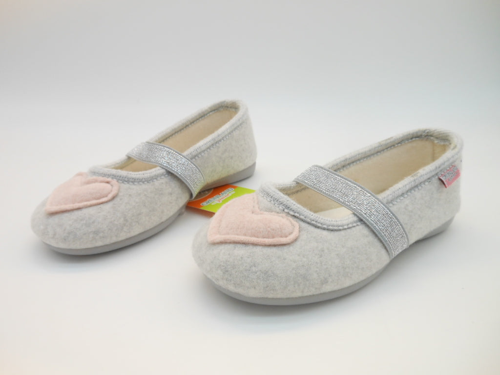 Grunland Junior-comoda ballerina in cotone organico 100%-bianca con elastico-