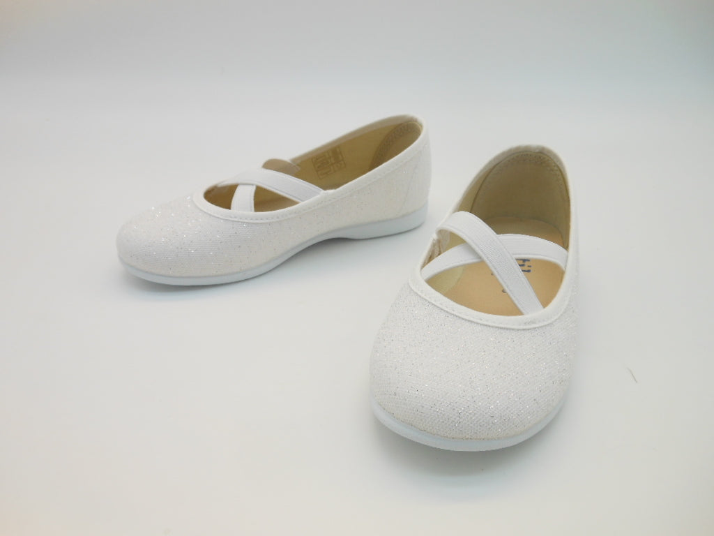 Splendida ballerina bianca con brillanti-primi passi bambina-
